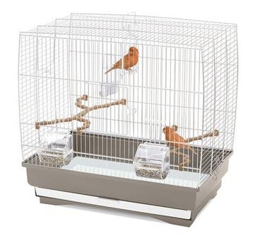 Vogelkooi Imac Irene 3 Taupe/Wit – Kanariekooi 51x30x48 cm, Verzenden, Nieuw, Overige materialen, Vogelkooi