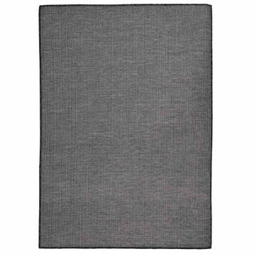 vidaXL Buitenkleed platgeweven 140x200 cm grijs, Verzenden, Nieuw, Grijs