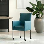 Set van 10 Leren eetkamerstoelen Spark - Toledo Turquoise, Huis en Inrichting, Stoelen, Ophalen of Verzenden, Nieuw, Leer
