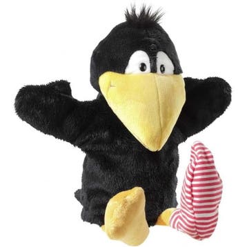 heunec handpop Kleine Raaf - pluche - 36 cm - zwart, Verzenden, Nieuw