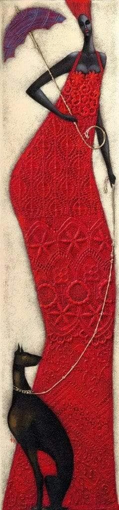 Kunstdruk Ira Tsantekidou - Lady in Red 32x128cm, Verzenden, Nieuw