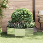 vidaXL Plantenbak Zilver 120 x 120 x 35 cm Roestvrij staal, Tuin en Terras, Bloembakken en Plantenbakken, 100 cm of meer, Verzenden