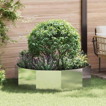 vidaXL Plantenbak Zilver 120 x 120 x 35 cm Roestvrij staal, Tuin en Terras, 100 cm of meer, Verzenden, Nieuw, Metaal