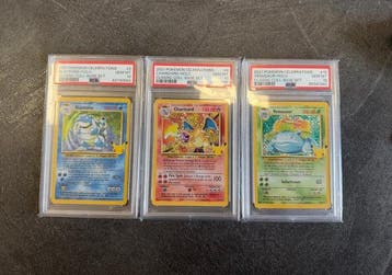 Pokémon - 3 Graded card - Blastoise, Charizard, Venusaur, Nieuw