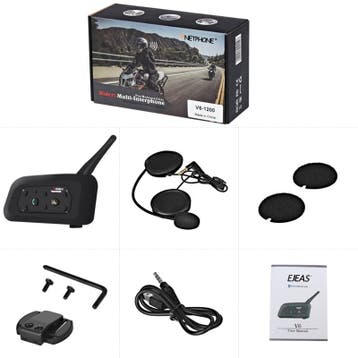 V6 intercom bluetooth motor interphone headset bellen helm, Verzenden, Nieuw