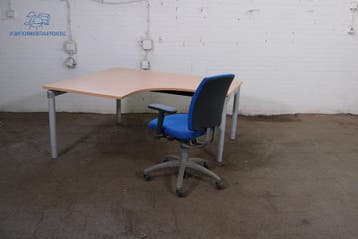 Palmberg hoekbureau links verstelbaar 160x140 beuken, Huis en Inrichting, Bureaus, Gebruikt, Verzenden, Hoekbureau, Overige merken