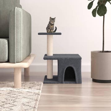 vidaXL Kattenmeubel met sisal krabpalen 48 cm donkergrijs, Dieren en Toebehoren, Verzenden, Nieuw