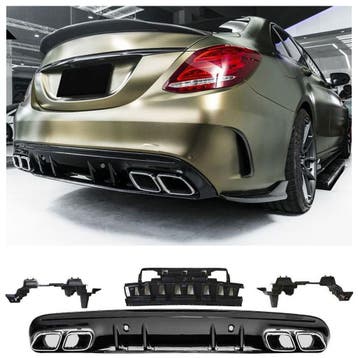 Geschikt voor Mercedes W205 S205 C-Klasse diffuser + uitlaat, Ophalen of Verzenden, Nieuw