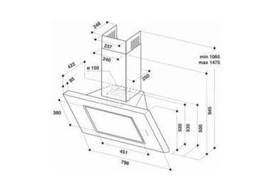WHIRLPOOL AKR8081IX - Wandschouw afzuigkap - RVS - 80 cm, Witgoed en Apparatuur, Afzuigkappen, Verzenden, Nieuw