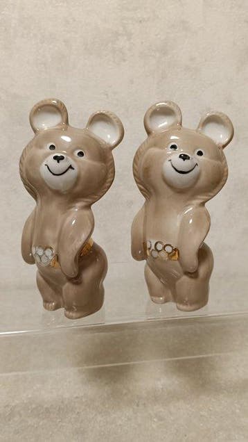 Dovbysh Porcelain Factory. Olympic Bear beeldjes. 2 stuks., Nieuw