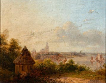 Abraham Johannes Couwenberg (1806-1844) - Gezicht op Arnhem, Antiek en Kunst