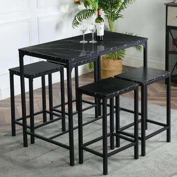 Eettafel - 4 personen - Eetkamer Tafel - Met 4 barkrukken -, Verzenden, Zo goed als nieuw
