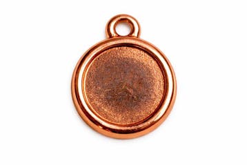 2 x Cabochon houder tray Ø 20 mm – oogje 3 mm – rose go, Ophalen of Verzenden, Nieuw, Kraal