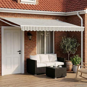 vidaXL Elektrisch Uittrekbaar Zonnescherm Antraciet en Wit, Verzenden, Nieuw
