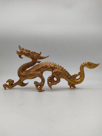 Large Decorative Oriental Dragon Figurine - sculptuur,