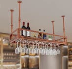 Wijnrek Plafond 100 cm – Metaal en Vintage Houtlook, Verzenden, Nieuw