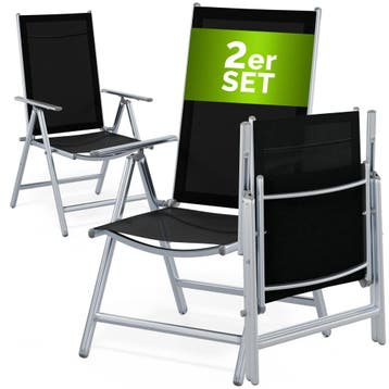 Tuinstoel Bern Set van 2 Zilver Aluminium (Stoelen), Verzenden, Nieuw
