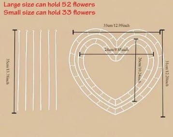 Hartframe medium voor boeket 24x26 cm 33 bloemen, Ophalen of Verzenden, Nieuw