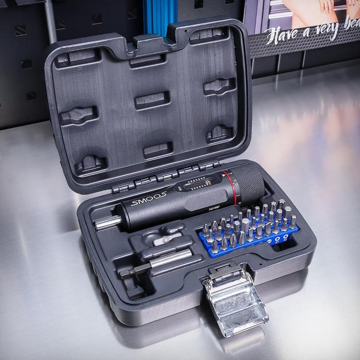 Smoos Momentschroevendraaier 1 - 8 Nm met 30-delig bitset en, Doe-het-zelf en Verbouw, Gereedschap | Handgereedschap, Nieuw, Ophalen of Verzenden