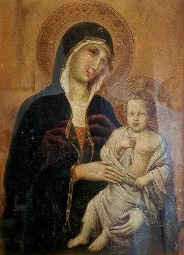 Italiaanse school (XIX) - Madonna in Maestá, da Duccio di