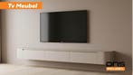 Japandi zwevend Tv Meubel ( BEIGE ), Japandi, Eikenhout, Nieuw, 200 cm of meer