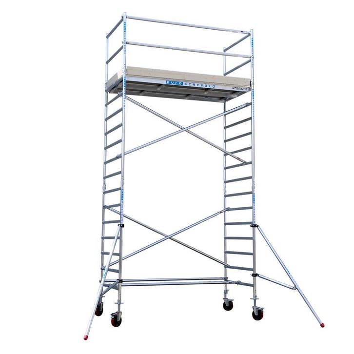 Euroscaffold Rolsteiger Basic 90x250 6,2m werkhoogte tegen d, Doe-het-zelf en Verbouw, Steigers, 5 meter of hoger, Nieuw, Rolsteiger of Kamersteiger