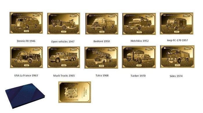 10 x 1/1000 troy oz - Goud .999 - Fire Brigade, Postzegels en Munten, Edelmetalen en Baren