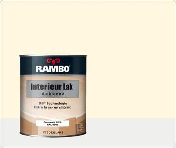 RAMBO INTERIEUR - VLOER LAK DEKKEND ZIJDEGLANS - Cremewit..., Beige, Nieuw, Ophalen of Verzenden, Lak