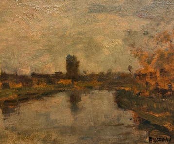 Italiaanse school (XX) - Paesaggio con Fiume