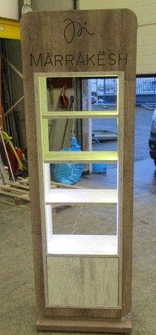 Rek, Display, met LED verlichting en kastje, B59 x D25 x, Gebruikt