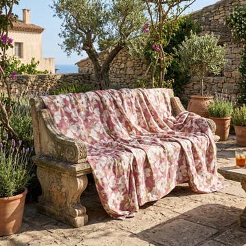 BA230 - Bloemenbedsprei - Kant-en-klaar – Roze, Wit, Groen -