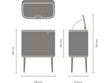 Brabantia Bo Touch Bin - Prullenbak - 3 x 11 liter -, Huis en Inrichting, Woonaccessoires | Prullenbakken, Verzenden, Zo goed als nieuw
