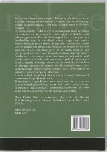 Tekstanalyse 9789062833078 H. Pander Maat, Verzenden, Gelezen, H. Pander Maat