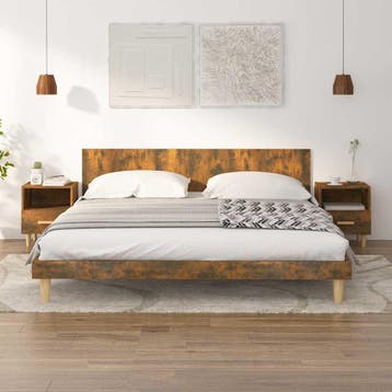 vidaXL Nachtkastjes 2 st 40x35x47 cm gerookt eikenkleurig, Minder dan 45 cm, Verzenden, Nieuw, Minder dan 55 cm