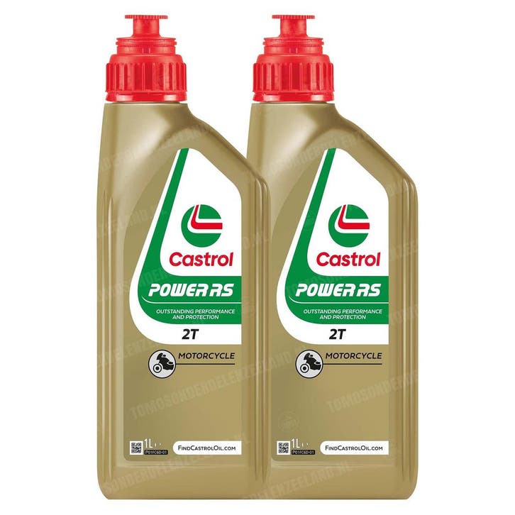 Castrol 2-takt olie Power 1 RS (mengsmering) 2 stuks 1 liter, Fietsen en Brommers, Brommeronderdelen | Algemeen, Nieuw, Ophalen of Verzenden