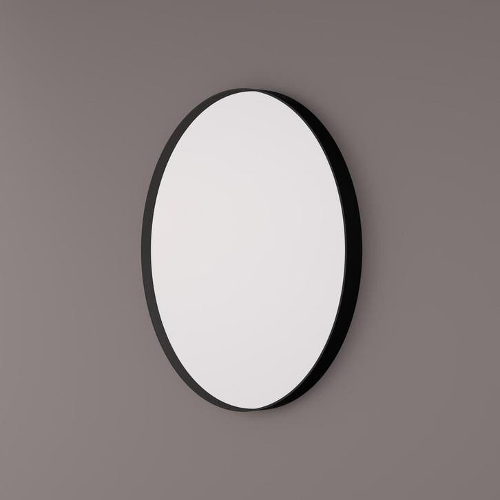 HIPP Design Spiegel Rond 90 x 5 cm - Mat Taupe - Industrieel, Huis en Inrichting, Woonaccessoires | Spiegels, Ophalen of Verzenden