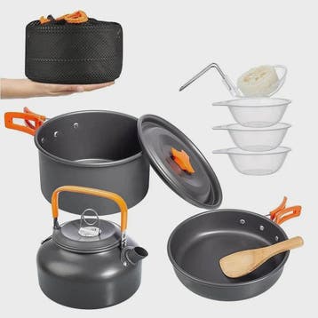 Kampeer Kookset Aluminium Outdoor Keukengerei Set - 12 Delig, Verzenden, Nieuw