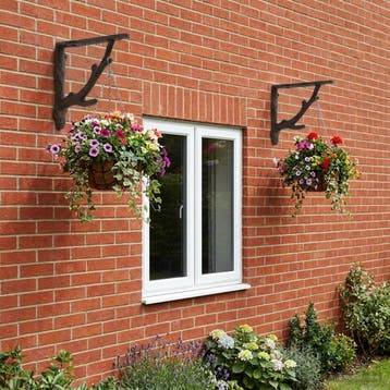 vidaXL Wandplankbeugels 2 st Antiek Bruin 10 x 10 x 3 cm, Verzenden, Nieuw