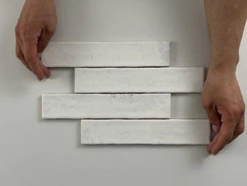 Wandtegel Ragno Kalon Handvorm Wit Glans 5x25 (Muurtegels), Nieuw, 20 tot 40 cm, 10 m² of meer, Wandtegels