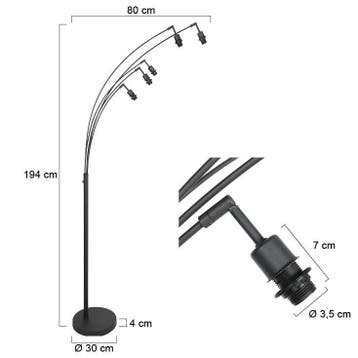 Mexlite vloerlamp Bambus 3671ZW Buitenbeentje, Ophalen, Overige materialen, 100 tot 150 cm, Vintage
