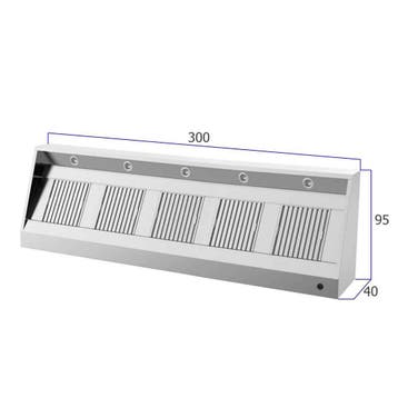 HCB Afzuigkap - schuin model - 300 cm - RVS, Zakelijke goederen, Horeca | Keukenapparatuur, Verzenden, Nieuw in verpakking