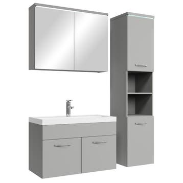 Badkamermeubel Set Paso 80 x 40 cm - Mat Grijs, Verzenden, Nieuw, Wastafelkast