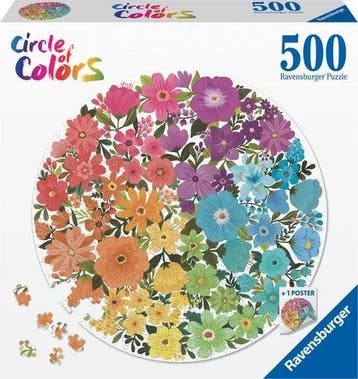 Round puzzle - Circle of colors - Flowers, Ophalen of Verzenden, Nieuw