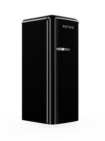 Koelkast Retro - 194 + 24 Liter - 1-Deurs - Statisch - Zwart, Verzenden, Nieuw in verpakking