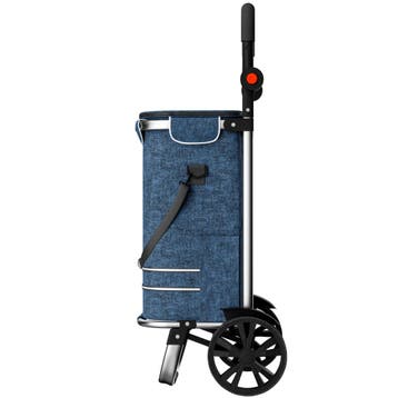 Boodschappentrolley Blauw Alu 56L 31x24x54cm (Voor in Huis), Verzenden, Nieuw