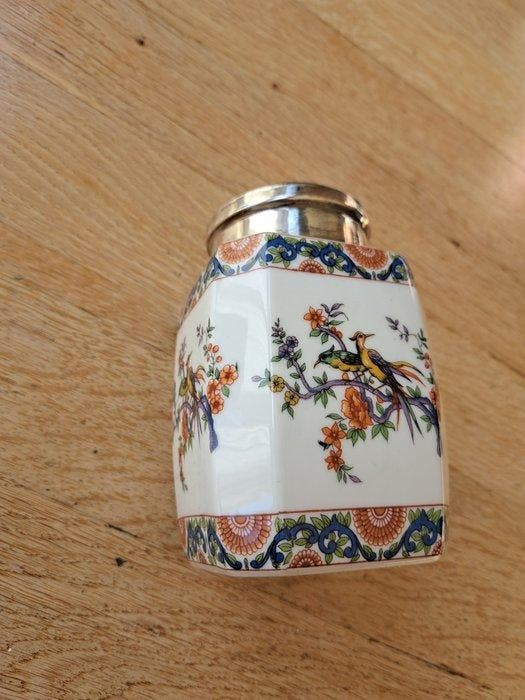 Theeservies - Biscuit porselein - Franse Theebus met zilver, Antiek en Kunst, Antiek | Goud en Zilver