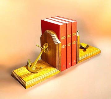 Boekensteunen (2) - Hout, Messing