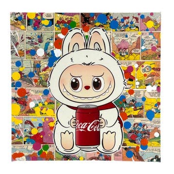 Koen Betjes (1992) - Labubu x Comics Collage - canvas