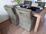 Set van 4 leren eetkamerfauteuils - met armleuning en, Huis en Inrichting, Stoelen, Ophalen of Verzenden, Nieuw, Leer