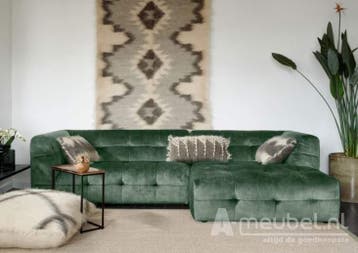 Loungebank Castricum - loungebanken - Groen, Nieuw, 150 cm of meer, Stof, 250 tot 300 cm